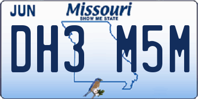 MO license plate DH3M5M
