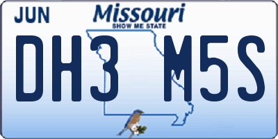 MO license plate DH3M5S