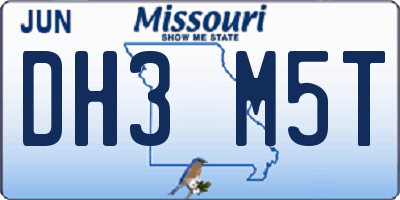 MO license plate DH3M5T