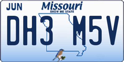 MO license plate DH3M5V