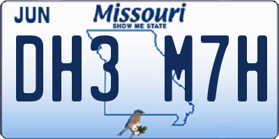 MO license plate DH3M7H