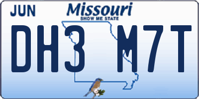 MO license plate DH3M7T