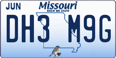 MO license plate DH3M9G