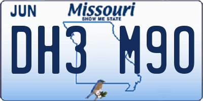 MO license plate DH3M9O