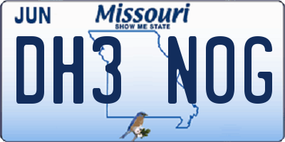 MO license plate DH3N0G