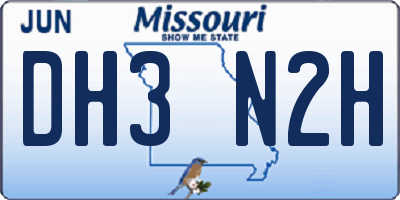 MO license plate DH3N2H