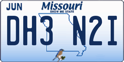MO license plate DH3N2I