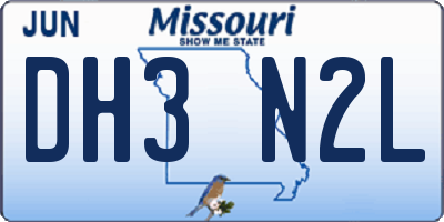 MO license plate DH3N2L