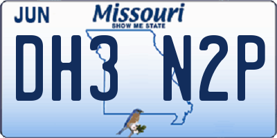 MO license plate DH3N2P