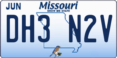 MO license plate DH3N2V