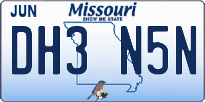 MO license plate DH3N5N