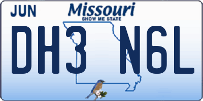 MO license plate DH3N6L