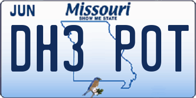 MO license plate DH3P0T