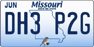 MO license plate DH3P2G