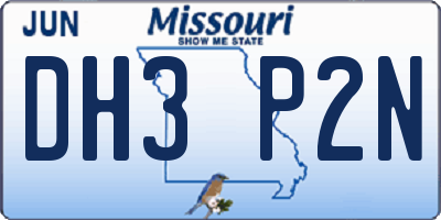 MO license plate DH3P2N