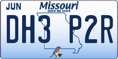 MO license plate DH3P2R
