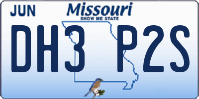 MO license plate DH3P2S