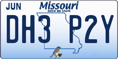 MO license plate DH3P2Y