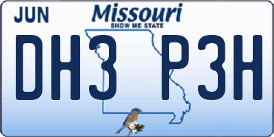 MO license plate DH3P3H
