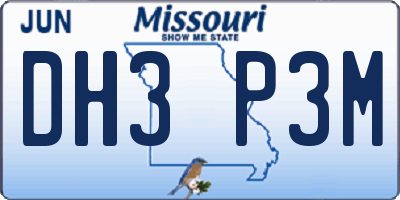 MO license plate DH3P3M