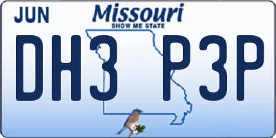 MO license plate DH3P3P