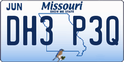 MO license plate DH3P3Q