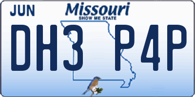 MO license plate DH3P4P