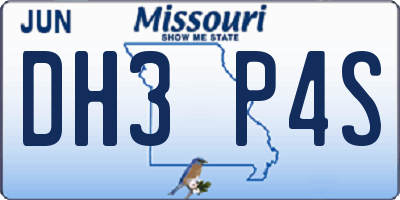 MO license plate DH3P4S