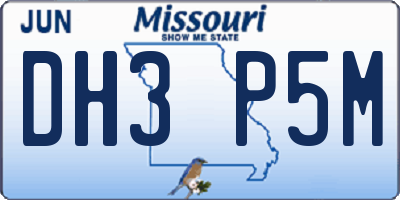 MO license plate DH3P5M