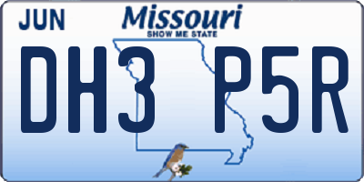 MO license plate DH3P5R