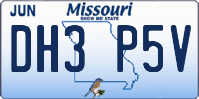 MO license plate DH3P5V