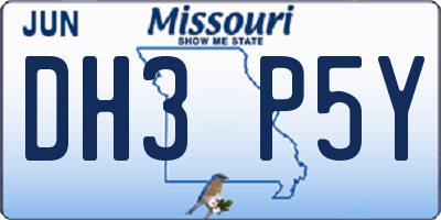 MO license plate DH3P5Y