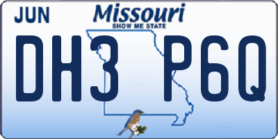 MO license plate DH3P6Q