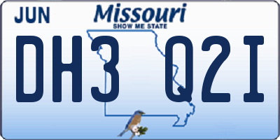 MO license plate DH3Q2I