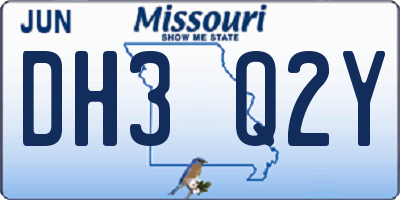 MO license plate DH3Q2Y