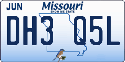 MO license plate DH3Q5L