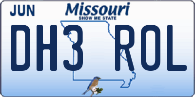 MO license plate DH3R0L