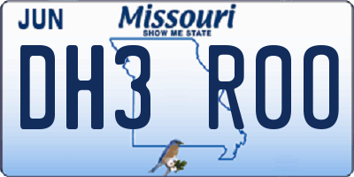 MO license plate DH3R0O
