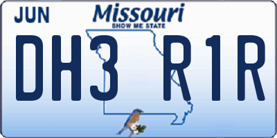 MO license plate DH3R1R