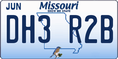 MO license plate DH3R2B