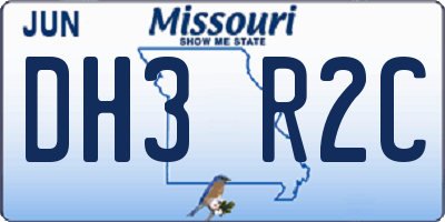 MO license plate DH3R2C