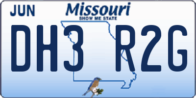 MO license plate DH3R2G