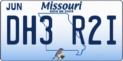 MO license plate DH3R2I