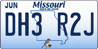 MO license plate DH3R2J