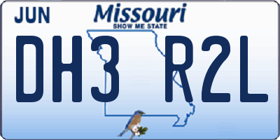 MO license plate DH3R2L