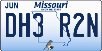 MO license plate DH3R2N