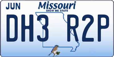MO license plate DH3R2P