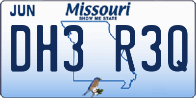 MO license plate DH3R3Q