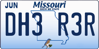 MO license plate DH3R3R