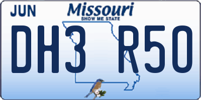 MO license plate DH3R5O
